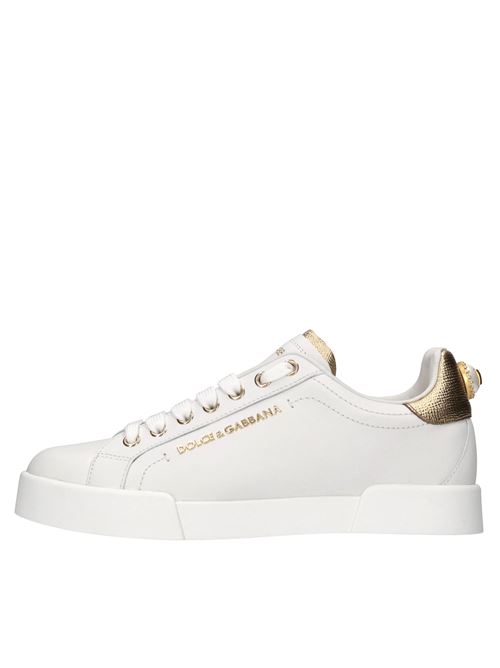 Sneakers Portofino Light in pelle DOLCE&GABBANA | CK1602 AN298 8B996BIANCO-ORO